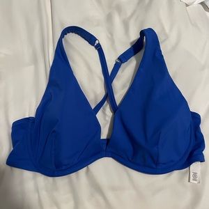 Athleta plunge bikini top cerulean